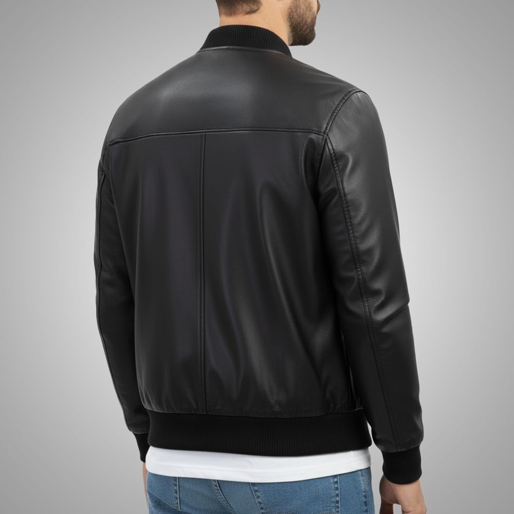 zipper faux leather jacket