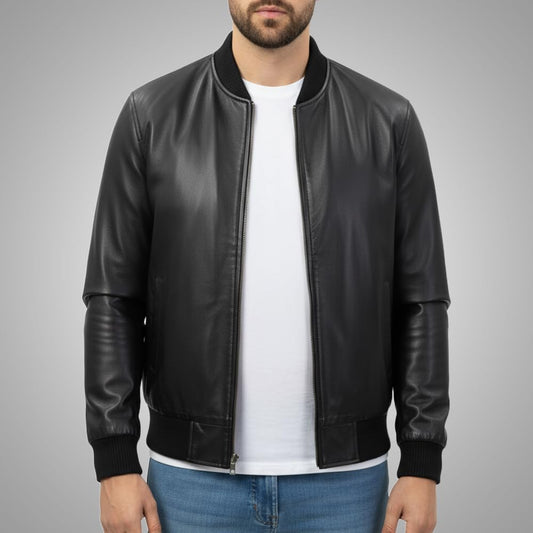 zipper faux leather jacket
