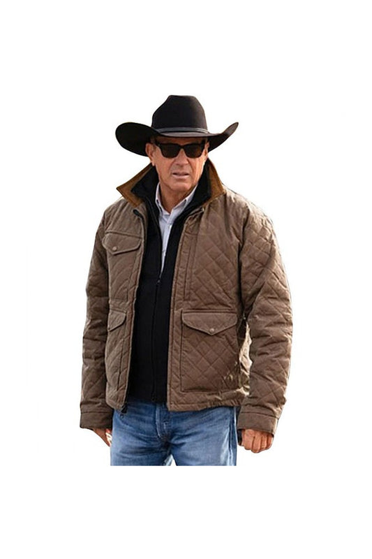 yellowstone brown quilted jacket