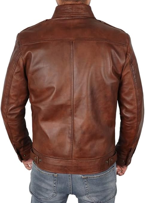 cognac leather jacket